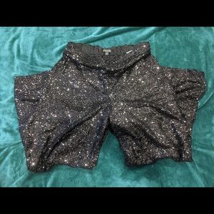 Banana Republic Black Sequin Wide Leg Pant